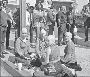  ?? Wally Fong Associated Press ?? THROUGHOUT the nine-month trial, the longest in the U.S. at the time, some of Manson’s followers camped outside the courthouse, heads shaved and Xs carved into their foreheads.