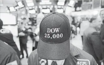  ?? MARK LENNIHAN THE ASSOCIATED PRESS ?? If stocks don’t take a big dip by the close of trading Wednesday, the bull market that began in March 2009 will have lasted a record nine years, five months and 13 days.