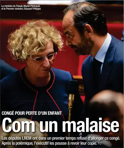  ??  ?? La ministre du Travail, Muriel Pénicaud, et le Premier ministre, Edouard Philippe.