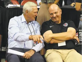  ?? Ethan Miller / Getty Images ?? Clippers consultant Jerry West (left), with owner Steve Ballmer, has already left a big imprint on a team in the upper echelon of the Western Conference.