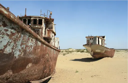  ?? PICTURE: AUDUN KJØRSTAD ?? ARMAGEDDON: Abandoned boats are scattered across the now-desert areas of the Aral Sea.