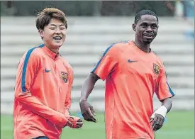  ?? FOTO: PERE PUNTÍ ?? Lee y Fati deberán continuar su carrera fuera del Barça tras no tener sitio en el B
