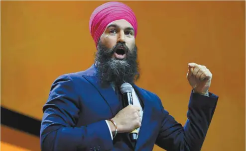  ?? JUSTIN TANG LA PRESSE CANADIENNE ?? Le chef Jagmeet Singh, élu en octobre, a dû se soumettre à un vote de confiance. Ses appuis se sont élevés à 90,7%, samedi.