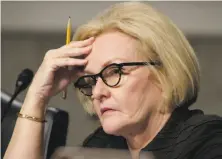  ?? J. Scott Applewhite / Associated Press ?? Sen. Claire McCaskill, D-Mo., says the drug industry is not focused on preventing abuse but on fostering addiction.