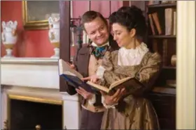  ?? PHOTO CREDIT RICHARD LOVRICH. ?? Sean Mellott as Arthur de Bourgh and Connie Castanzo as Mary Bennet in Miss Bennet: Christmas at Pemberley at Capital Repertory Theatre.