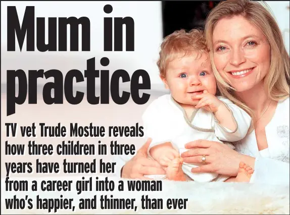  ??  ?? Mum’s the word: Trude Mostue with her daughter Freya — the first of her three children