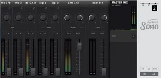  ??  ?? 2. With the software mixer you can set your levels and much more from your computer 2