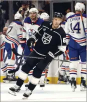  ?? RONALD MARTINEZ — GETTY IMAGES ?? Trevor Lewis scored a second-period goal Saturday night to help the Kings to a 4-0victory over Edmonton.