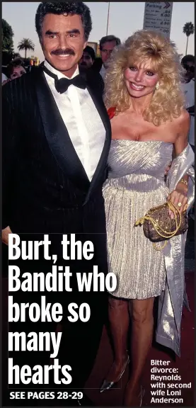  ??  ?? Bitter divorce: Reynolds with second wife Loni Anderson