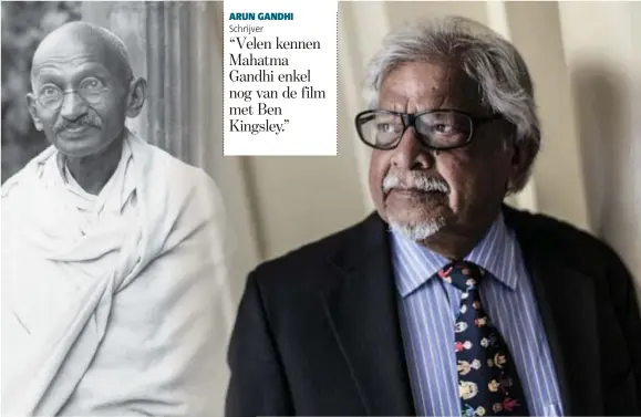  ??  ?? Arun Gandhi schreef in Het Boek van Wijsheid de levensless­en van zijn beroemde grootvader neer.
FOTO NIGEL MCDOWELL , RR