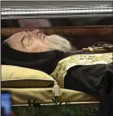  ??  ?? On display: The body of saint Padre Pio