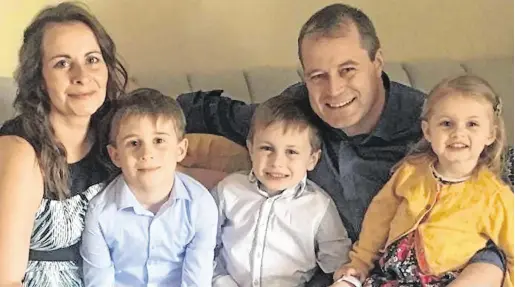  ??  ?? Family photo: Deirdre Morley with husband Andrew McGinley and their children Conor, Darragh and Carla