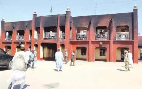  ??  ?? In this 2014 file photo, the palace of Shehu of Bama is pictured after insurgents attacked and burnt it.