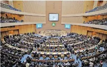  ??  ?? THE opening of the 18th AU Summit for Heads of State in Addis Ababa, Ethiopia, in January 2012, with the theme: ‘Boosting Intra-African Trade’. High-level political discussion looked at issues relating to continenta­l integratio­n and intra-African trade. | ANA Archives