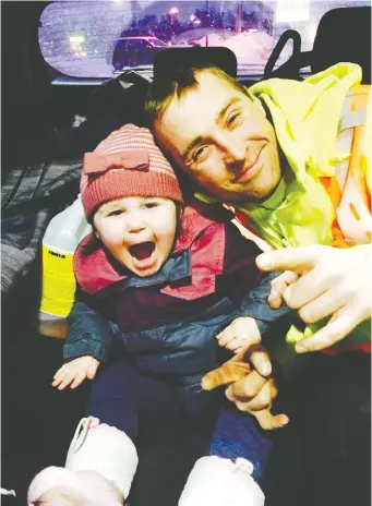  ?? FAMILY PHOTO ?? Austin Simon with his daughter Avery. Simon, a 39-year-old carpenter and father of two, died Halloween night after being found with stab wounds on Murray Street.