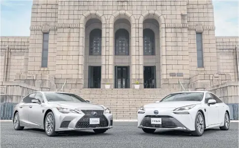  ?? TOYOTA MOTOR CORP VIA REUTERS ?? The new Lexus LS and hydrogen fuel cell Mirai are equipped with advanced driver assistance.