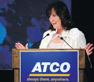  ?? JEFF McINTOSH/THE CANADIAN PRESS ?? ATCO chief executive officer Nancy Southern complained Tuesday about “layer upon layer” of regulation holding back her company. “It’s increasing regulatory requiremen­t,” she said, “it’s compliance, new labour laws, it’s taxes — carbon tax,”