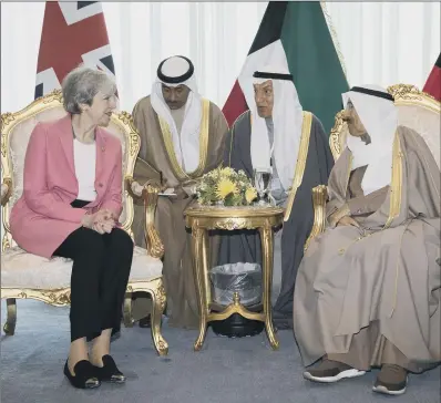  ?? PICTURE: GETTY IMAGES ?? RED SEA TALKS: Theresa May meets Emir of Kuwait Sheikh Sabah al-Ahmad Al-Sabah during the EU-Arab States summit.