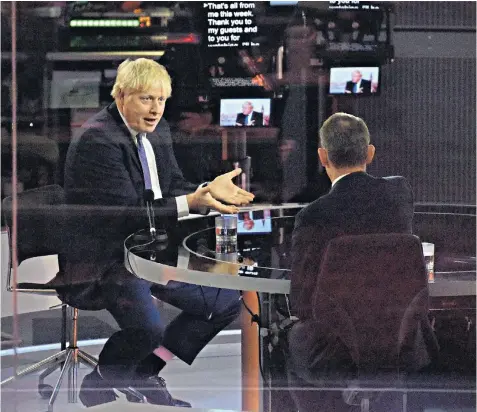  ??  ?? Boris Johnson told the BBC’S Andrew Marr that he understood that people were angry at inconsiste­ncies in local lockdown restrictio­ns