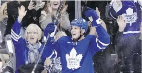  ?? FRANK GUNN/THE CANADIAN PRESS ?? Toronto Maple Leafs centre Auston Matthews scored twice in a 7-4 win over the Anaheim Ducks Monday.