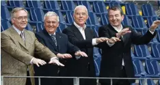  ??  ?? Horst R. Schmidt, Theo Zwanziger, Präsident Franz Beckenbaue­r und Wolfgang Niersbach (von links) im Jahr 2005.