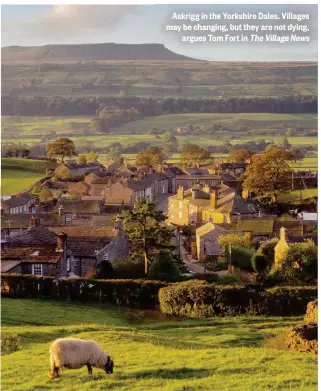  ??  ?? Askrigg in the Yorkshire Dales. Villages may be changing, but they are not dying, argues Tom Fort in The Village News