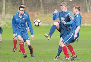  ??  ?? High jinks between Riverside CSC and DC Athletic (red socks)..