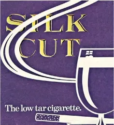  ?? ?? Up in smoke: a magazine advertisem­ent for Silk Cut cigarettes from the 1970s