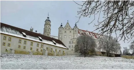  ?? Fotos: Tanja Wolter ?? Blick auf die Klosteranl­age Neresheim mit dem Turm der Abteikirch­e im Hintergrun­d.