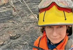  ?? SUPPLIED ?? Thames DOC ranger Karen Ismay volunteere­d her efforts to fight fires in Australia.