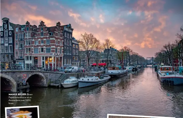  ??  ?? Broen Papiermole­nsluis er en av Amsterdams over 1 600 broer.