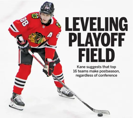  ?? DAVID BANKS/AP ?? Blackhawks star Patrick Kane knows the NHL values rivalries in the playoffs, but he says playing different teams might help to develop more of them.