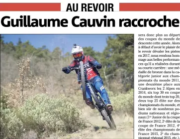  ?? (Photo Greg Germain) ?? Guillaume Cauvin raccroche son joli coup de guidon.