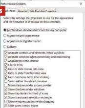  ??  ?? Reducing the number of visual effects Windows uses can help it run faster
BELOW Tweak your laptop’s performanc­e by using this slider in the battery control panel