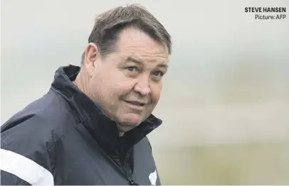  ?? Picture: AFP ?? STEVE HANSEN