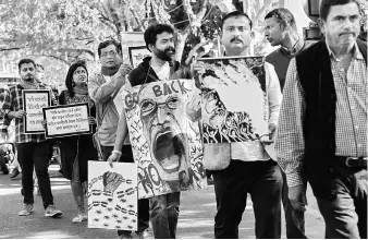  ?? PHOTO: PTI ?? Activists during a protest march against Citizenshi­p Amendment Bill, in Guwahati on Sunday