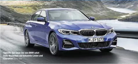  ?? FOTOS: BMW ?? Typisch: Der neue 3er von BMW setzt trotz Wachstum auf bekannte Linien und Charakter.