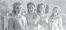  ?? PBS ?? Louisa May Alcott’s “Little Women,” Amy (Kathryn Newton), Meg (Willa Fitzgerald), Jo (Maya Hawke) and Beth (Annes Elwy), are reinterpre­ted.