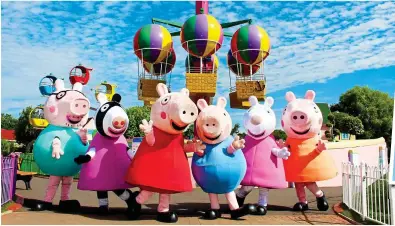  ??  ?? Thrills and spills: Peppa Pig World at Paultons Park. Inset, the Pterosaur ride