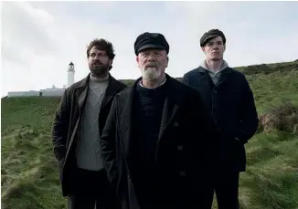  ??  ?? And then there were none (l-r): Gerard Butler, Peter Mullan and Connor Swindalls play lighthouse keepers in The Vanishing.