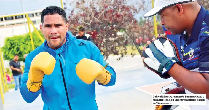  ?? AFP ?? Gabriel Maestre, campeón Panamerica­no y Sudamerica­no, en un entrenamie­nto pasado en Tiquipaya.