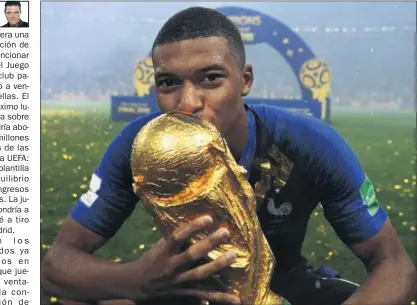  ??  ?? CAMPEÓN. Mbappé resultó decisivo en el Mundial que Francia ganó en Rusia el pasado mes de julio.