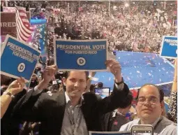  ?? / Suministra­da ?? El estudiante Phillip Arroyo (izq.) junto a Josean Feliciano, exvicepres­idente de la Juventud Demócrata de PR en la Convención Nacional Demócrata del 2012.