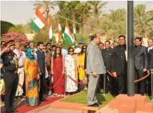  ??  ?? Indian Ambassador Dr. Ausaf Sayeed at the Independen­ce Day celebratio­ns in Riyadh.