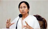  ?? PTI ?? Mamata Banerjee addresses a press conference in Kolkata on Thursday