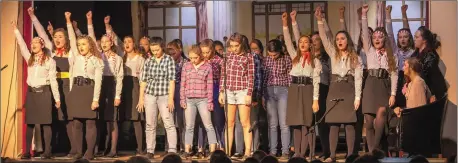  ??  ?? The Combine Harmonies & The Gardan Bellas have a sing off during their show at Clondrohid Community Hall.