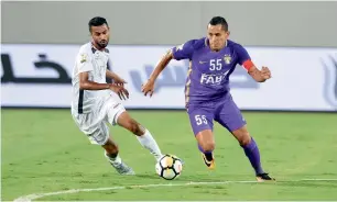  ?? — Supplied photo ?? Action from the match between Al Ain and Hatta.