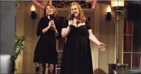  ?? Will Heath / Associated Press ?? Melissa Villaseñor, left, and Lauren Holt perform on “Saturday Night Live” on Dec. 5.