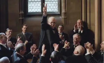  ?? JACK ENGLISH/FOCUS FEATURES VIA THE ASSOCIATED PRESS ?? Gary Oldman as Winston Churchill in Darkest Hour. The film has been nominated for an Oscar for Best Picture.