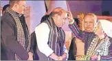  ?? SUBHANKAR CHAKRABORT­Y/HT ?? ▪ Union home minister Rajnath Singh at the Uttaryani festival, a cultural event, in Lucknow on Monday.